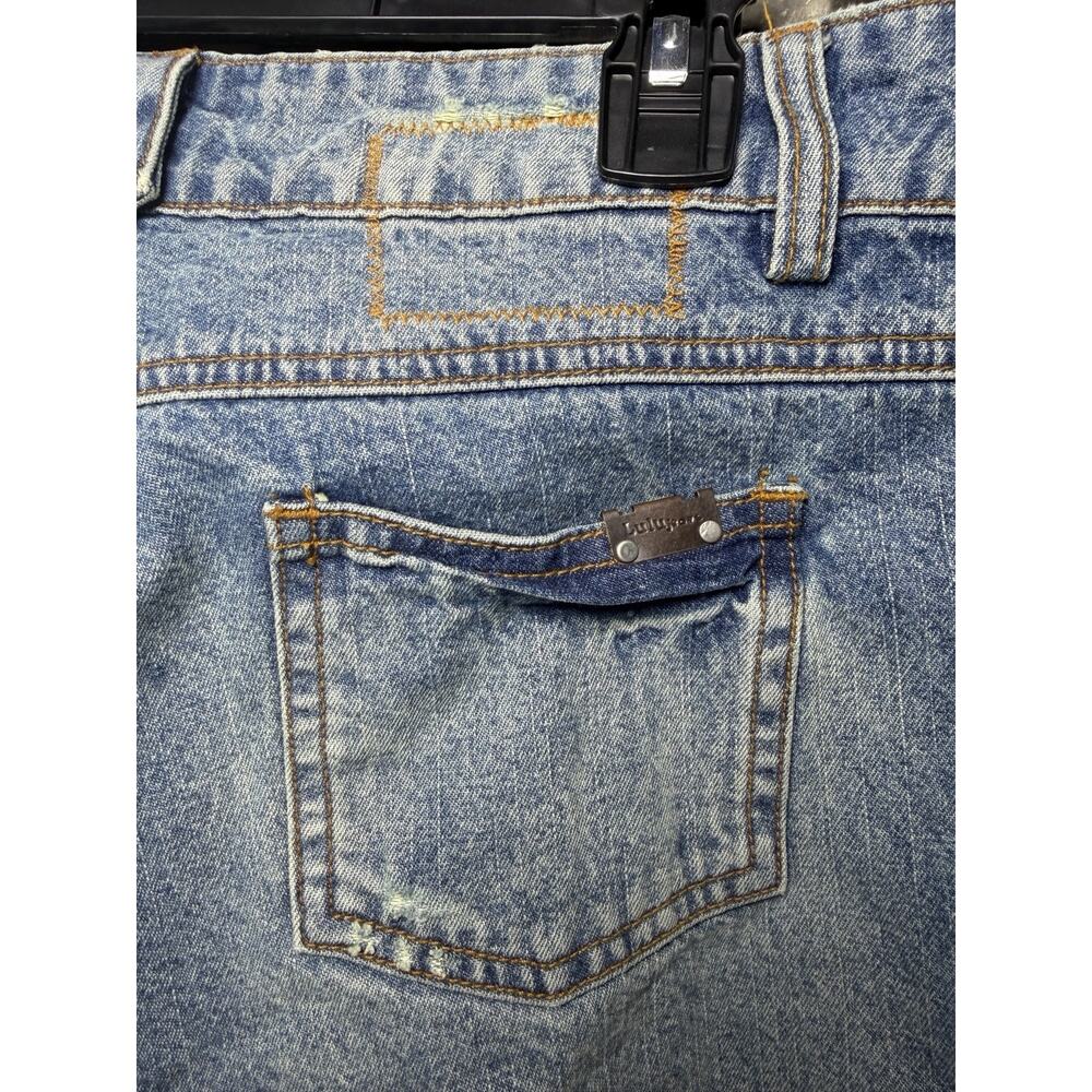 Lulu Jeans Womens Long Denim Shorts Culottes Bermuda Size 29 Distressed Y2K - Picture 5 of 10